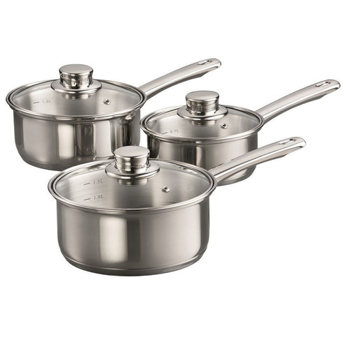 Baccarat Rosemont 3-Piece Stainless Saucepan Set